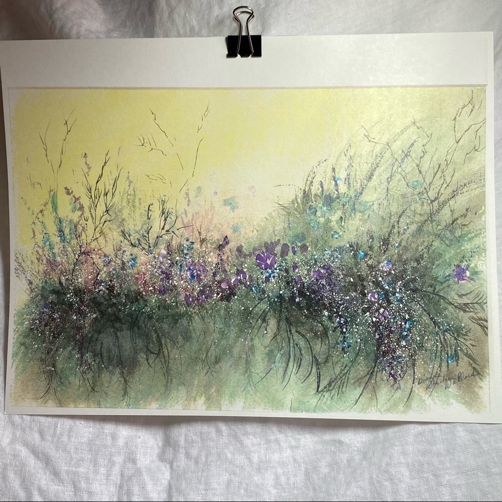 PRINT OF AN ORIGINAL WATERCOLOR FLORAL COPY ON MEDIUM STOCK PAPER LIMITED SIGNED